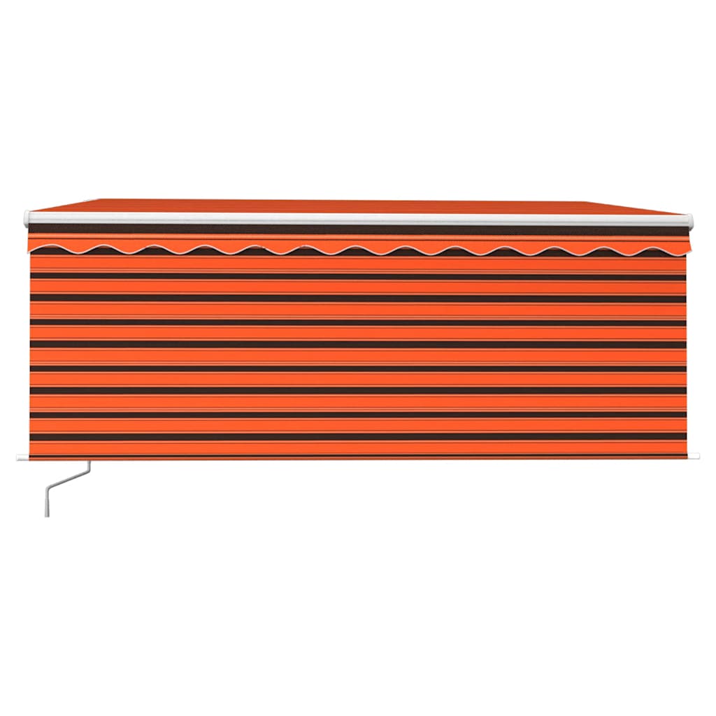 Toldo retrátil manual com estore 3,5x2,5 m laranja/castanho