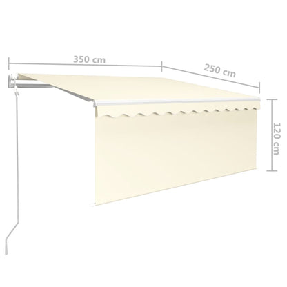 Toldo retrátil automático com estore 3,5x2,5 m cor creme
