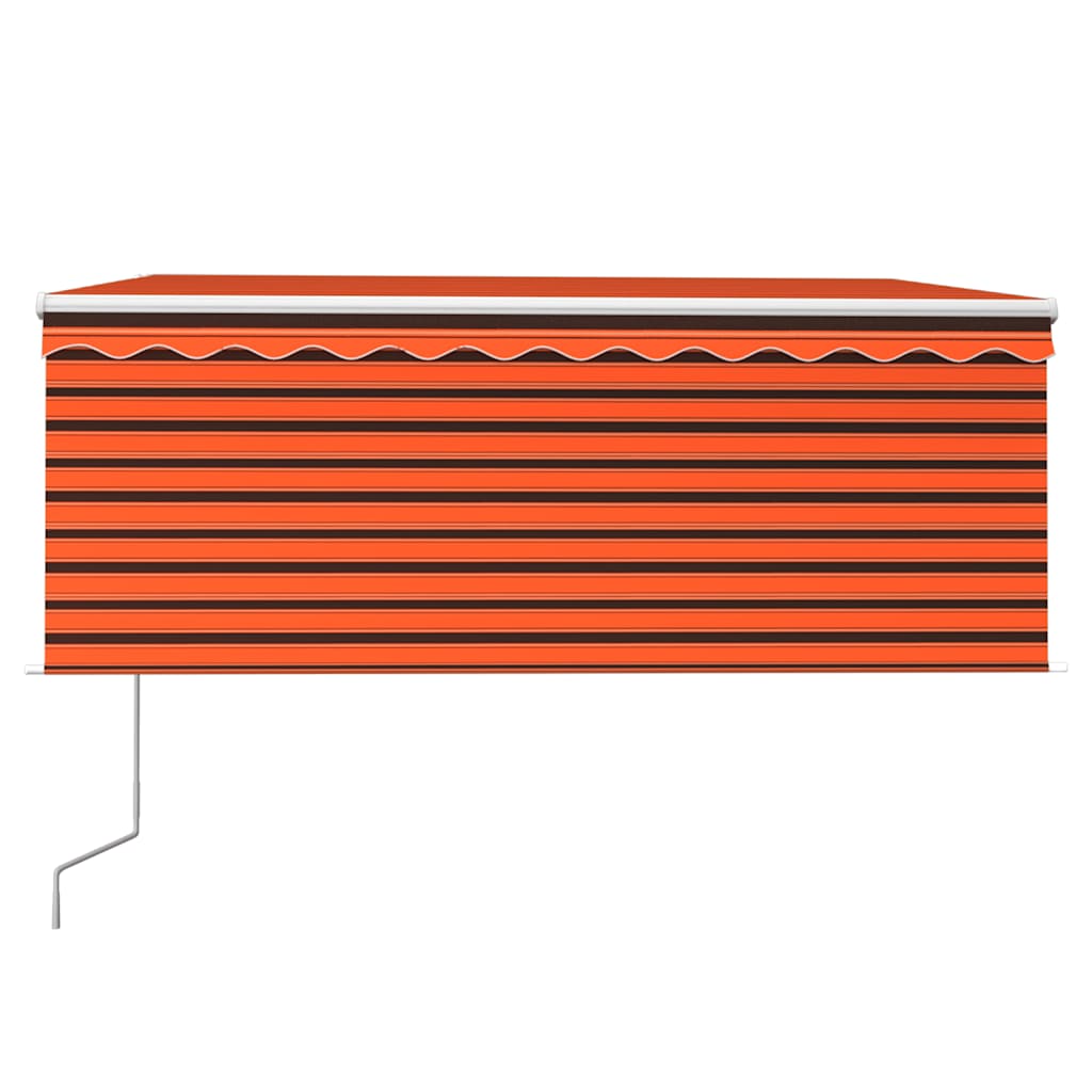 Toldo retrátil automático com estore 3,5x2,5 m laranja/castanho