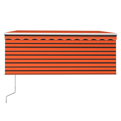 Toldo retrátil automático com estore 3,5x2,5 m laranja/castanho