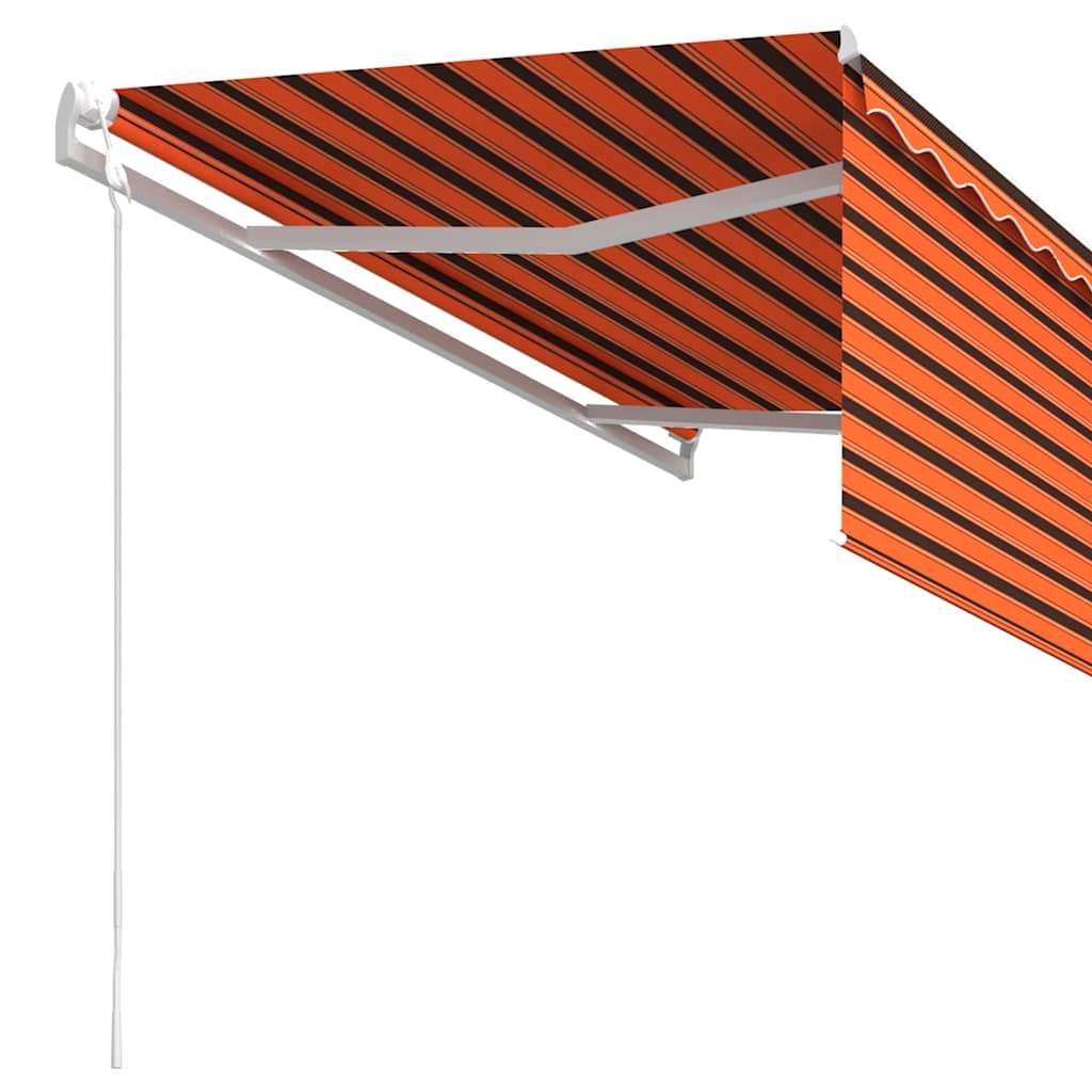 Toldo retrátil automático com estore 3,5x2,5 m laranja/castanho