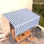 Toldo retrátil manual com estore 4x3 m azul e branco