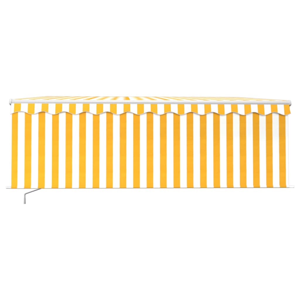 Toldo retrátil manual com estore 4x3 m amarelo e branco