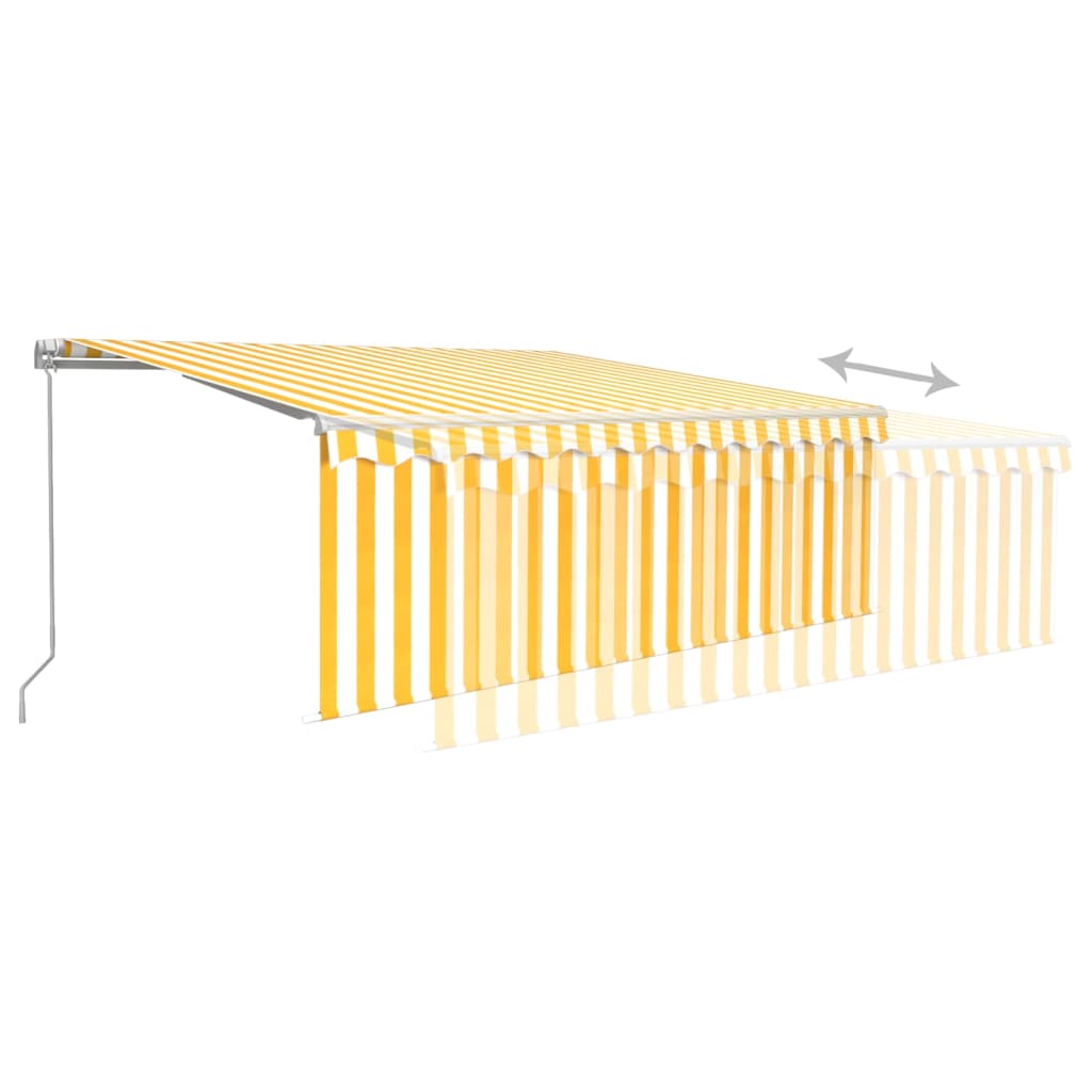 Toldo retrátil manual com estore 4x3 m amarelo e branco