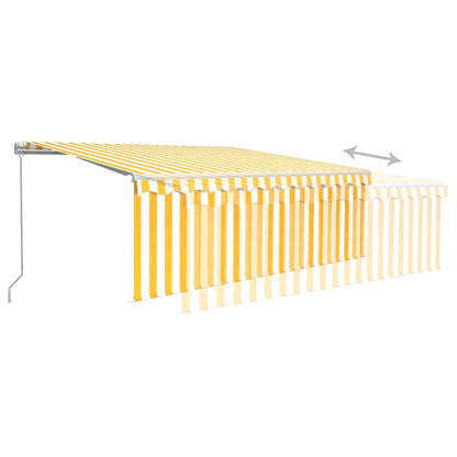 Toldo retrátil manual com estore 4x3 m amarelo e branco