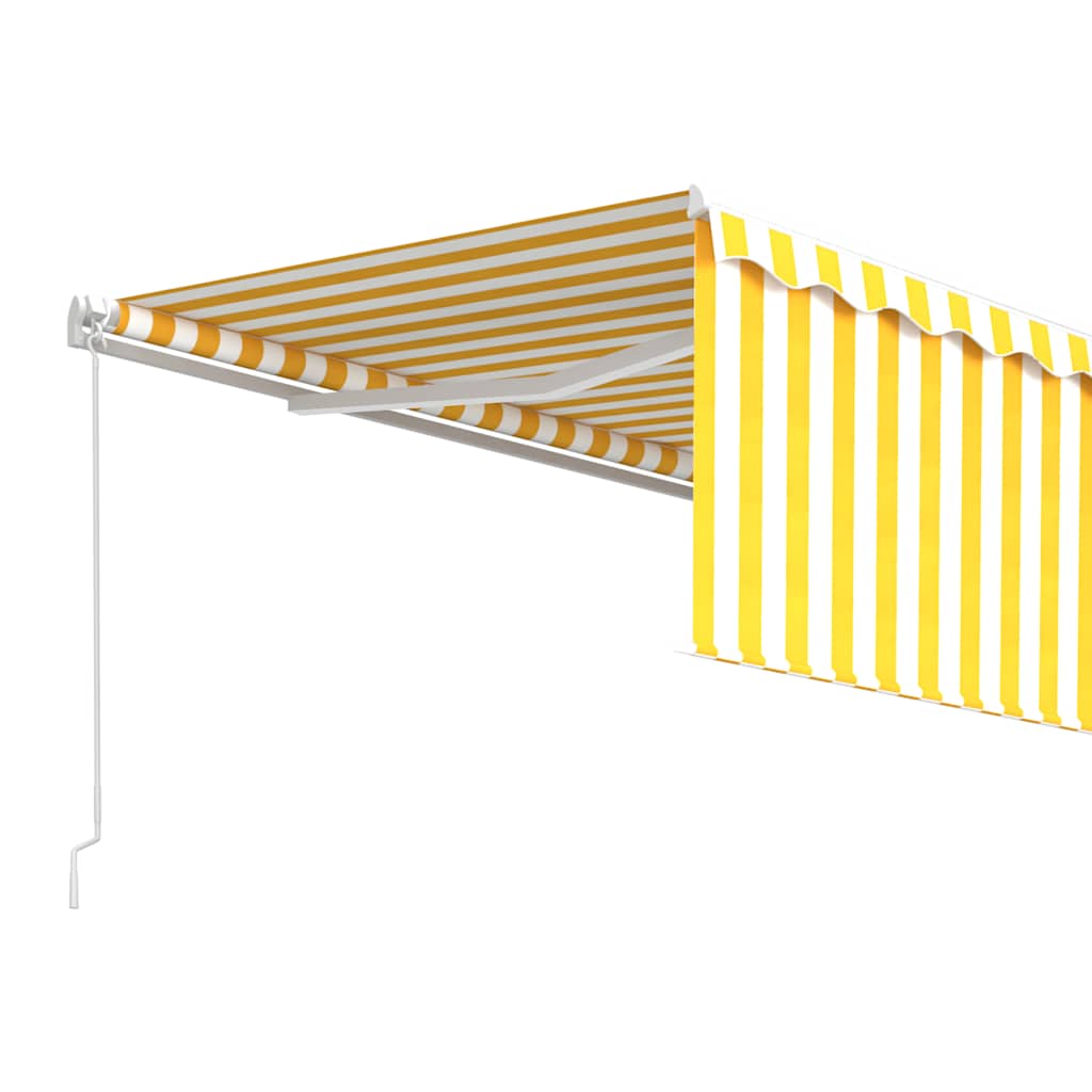 Toldo retrátil manual com estore 4x3 m amarelo e branco