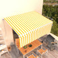 Toldo retrátil manual com estore 4x3 m amarelo e branco