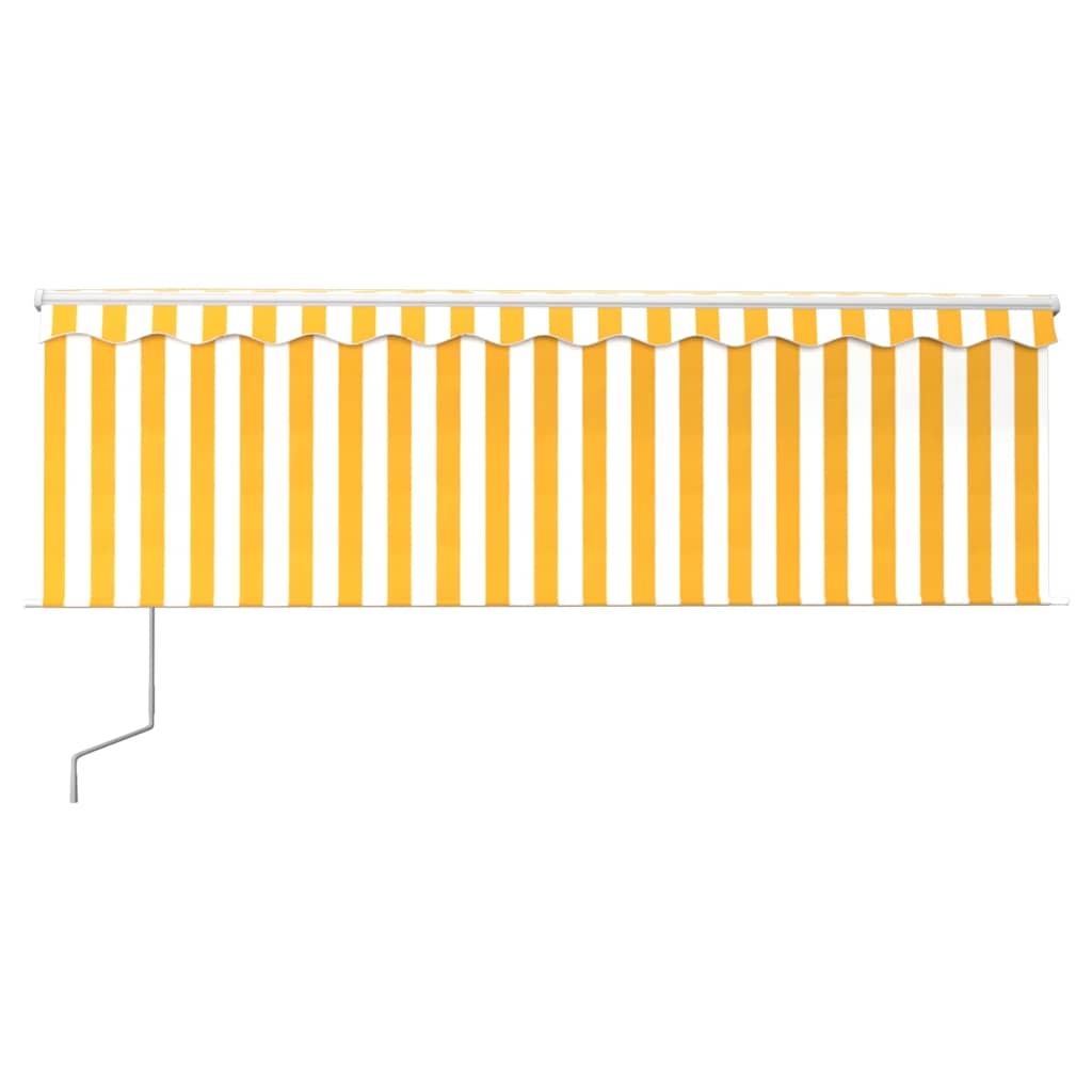 Toldo retrátil automático com estore 4x3 m amarelo e branco