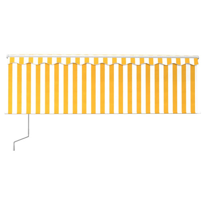Toldo retrátil automático com estore 4x3 m amarelo e branco