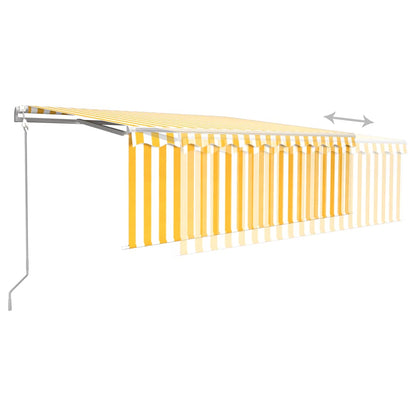 Toldo retrátil automático com estore 4x3 m amarelo e branco