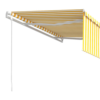 Toldo retrátil automático com estore 4x3 m amarelo e branco