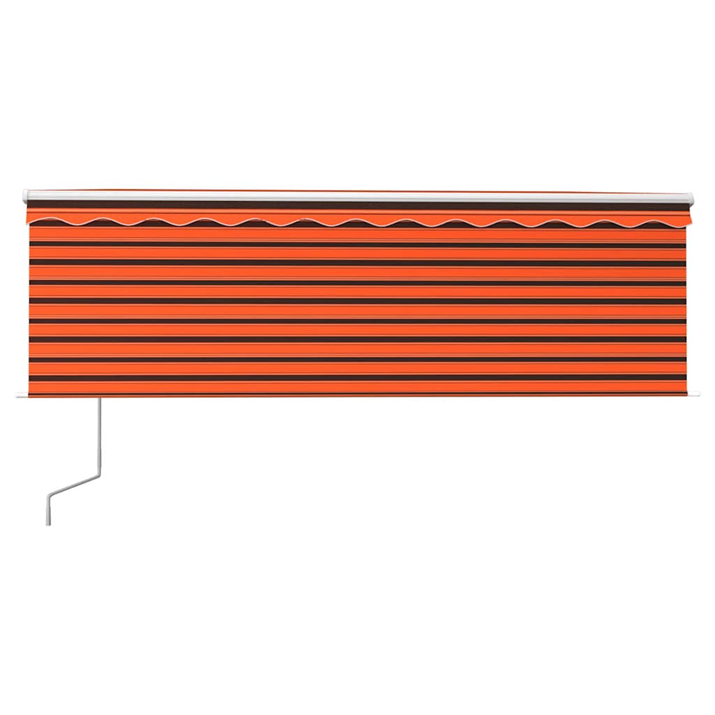 Toldo retrátil automático com estore 4x3 m laranja e castanho