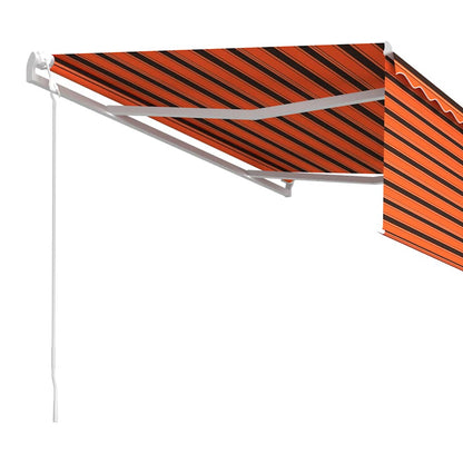 Toldo retrátil automático com estore 4x3 m laranja e castanho