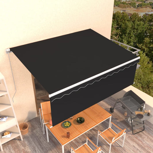 Toldo retrátil manual com estore 4,5x3 m antracite