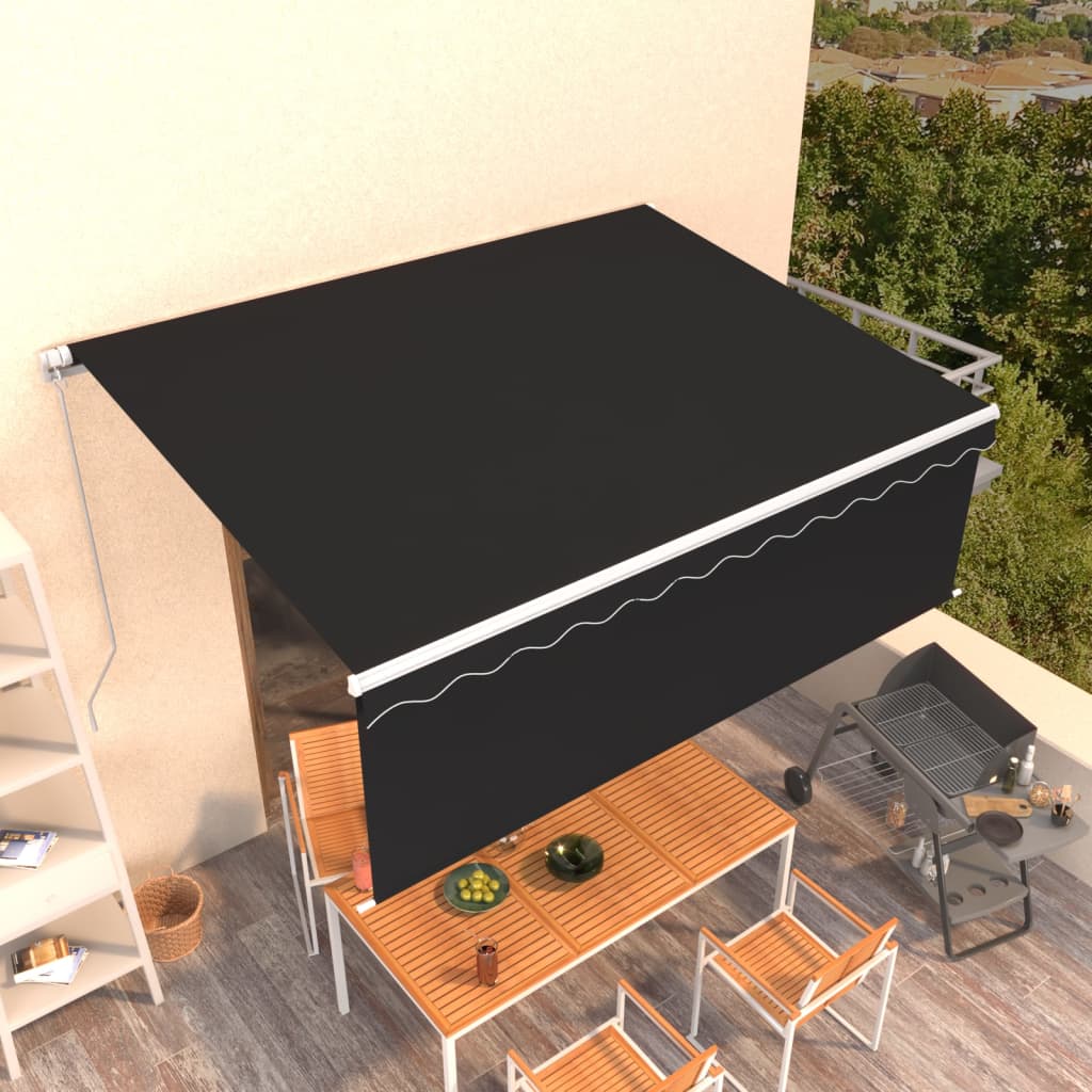 Toldo retrátil manual com estore 4,5x3 m antracite