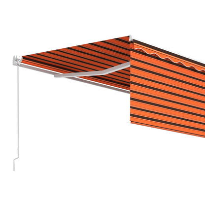 Toldo retrátil manual com estore 4,5x3 m laranja/castanho