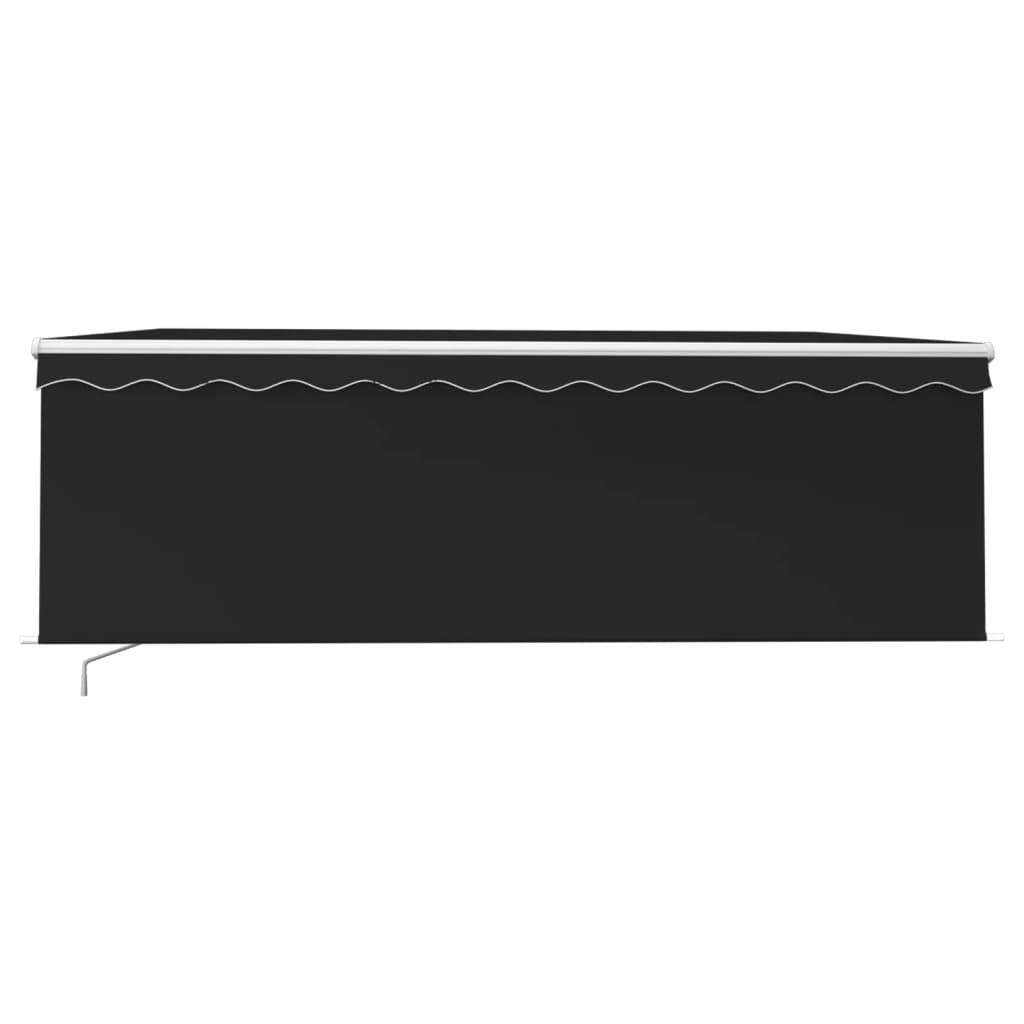 Toldo retrátil manual com estore e luzes LED 4,5x3 m antracite