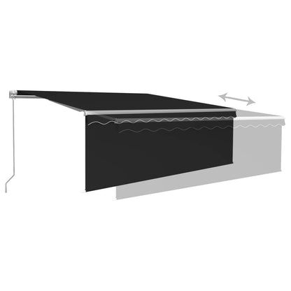 Toldo retrátil manual com estore e luzes LED 4,5x3 m antracite