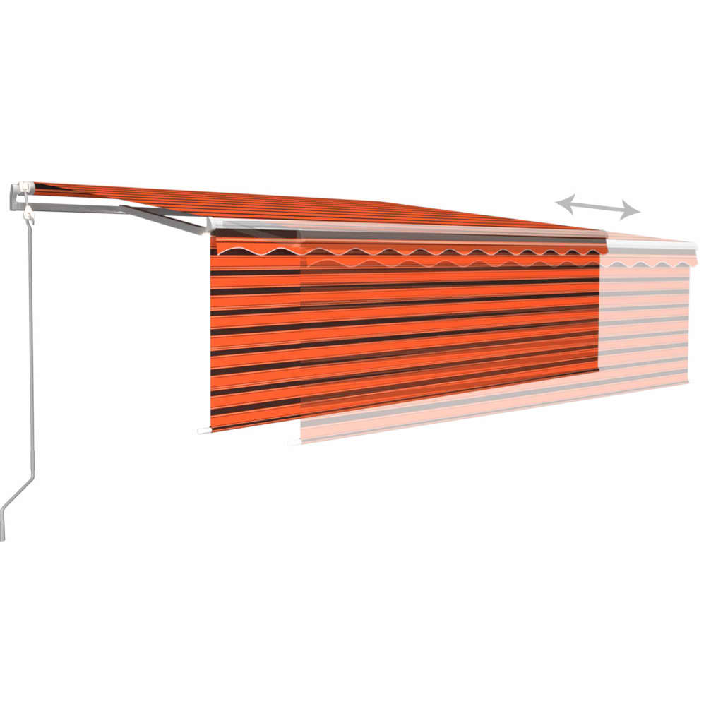 Toldo retrátil automático com estore 4,5x3 m laranja/castanho