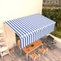 Toldo retrátil manual com estore 5x3 m azul e branco
