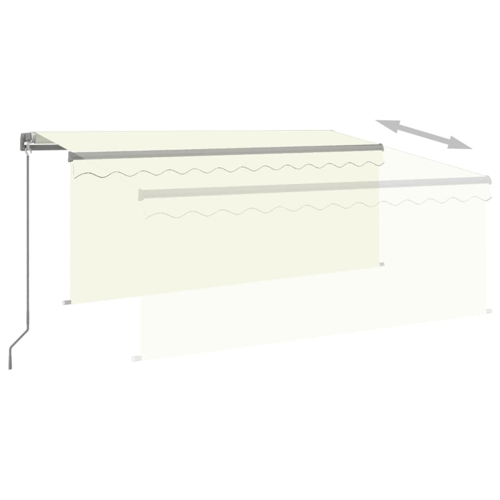 Toldo retrátil manual com estore/LED 3x2,5 m cor creme