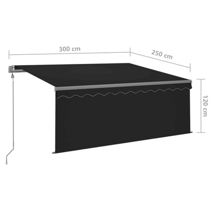 Toldo retrátil automático com estore 3x2,5 m antracite