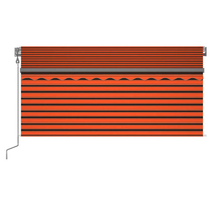 Toldo retrátil automático com estore 3x2,5 m laranja e castanho