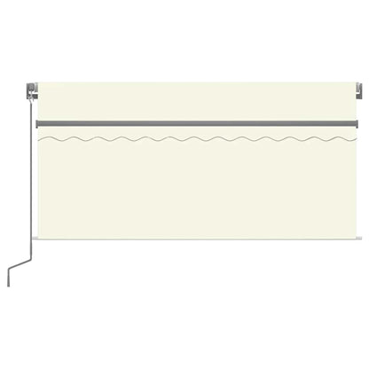 Toldo retrátil manual com estore/LED 3,5x2,5 m cor creme