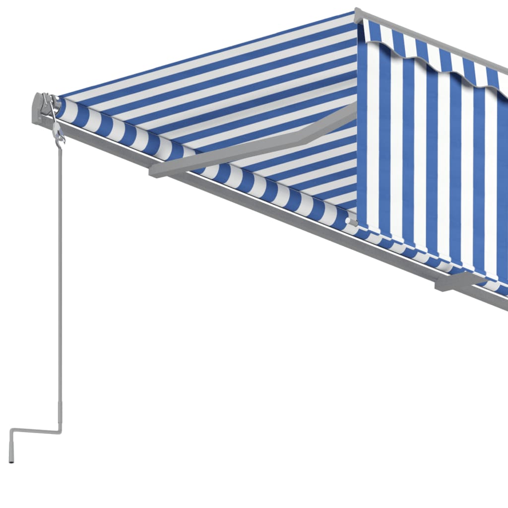 Toldo retrátil automático com estore 3,5x2,5 m azul e branco