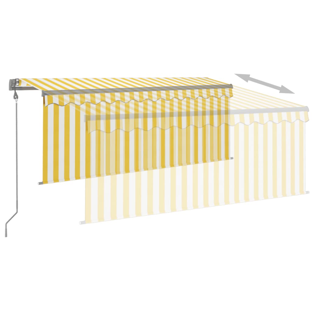 Toldo retrátil automático com estore 3,5x2,5 m amarelo e branco