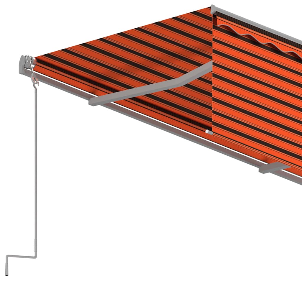Toldo retrátil automático com estore 3,5x2,5 m laranja/castanho