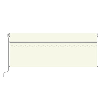 Toldo retrátil manual com estore e luzes LED 4x3 m cor creme