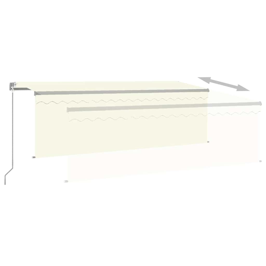 Toldo retrátil manual com estore e luzes LED 4x3 m cor creme