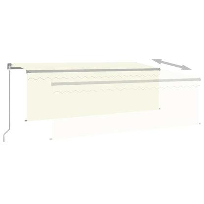 Toldo retrátil manual com estore e luzes LED 4x3 m cor creme