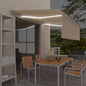 Toldo retrátil manual com estore e luzes LED 4x3 m cor creme