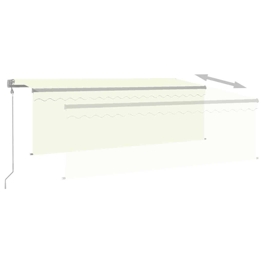 Toldo retrátil automático com estore 4x3 m cor creme