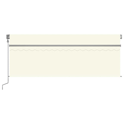 Toldo automático c/ estore/LED/sensor de vento 4x3 m cor creme