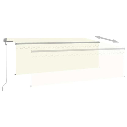 Toldo automático c/ estore/LED/sensor de vento 4x3 m cor creme
