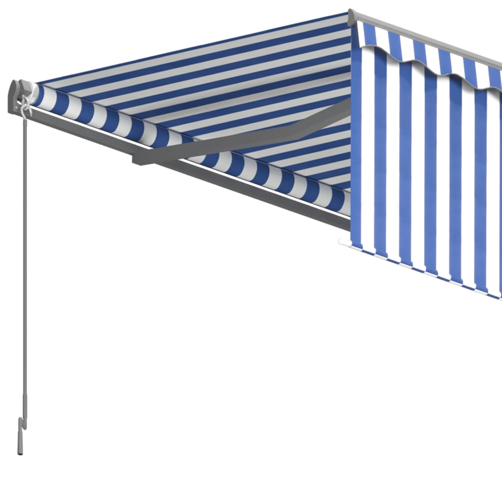 Toldo retrátil automático com estore 6x3 m azul e branco