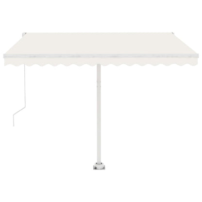Toldo retrátil manual com LED 300x250 cm cor creme