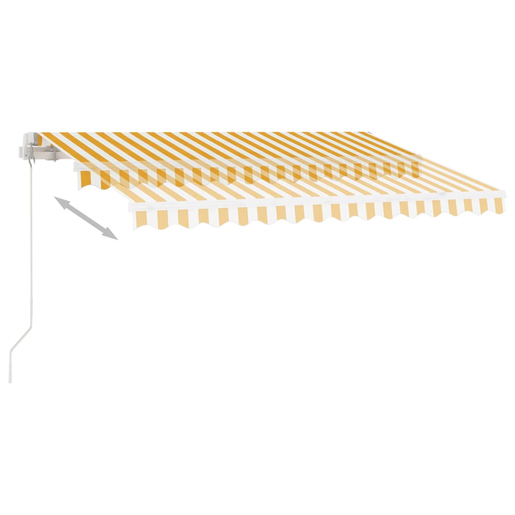 Toldo retrátil manual com LED 300x250 cm amarelo e branco