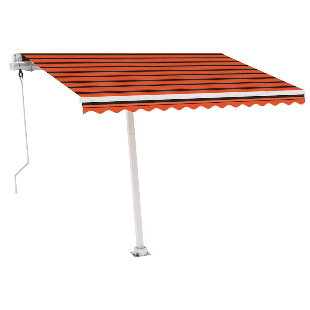 Toldo automático independente 300x250 cm laranja e castanho