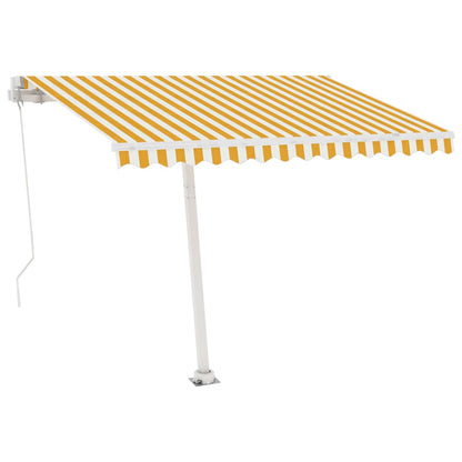 Toldo retrátil manual independente 350x250 cm amarelo e branco