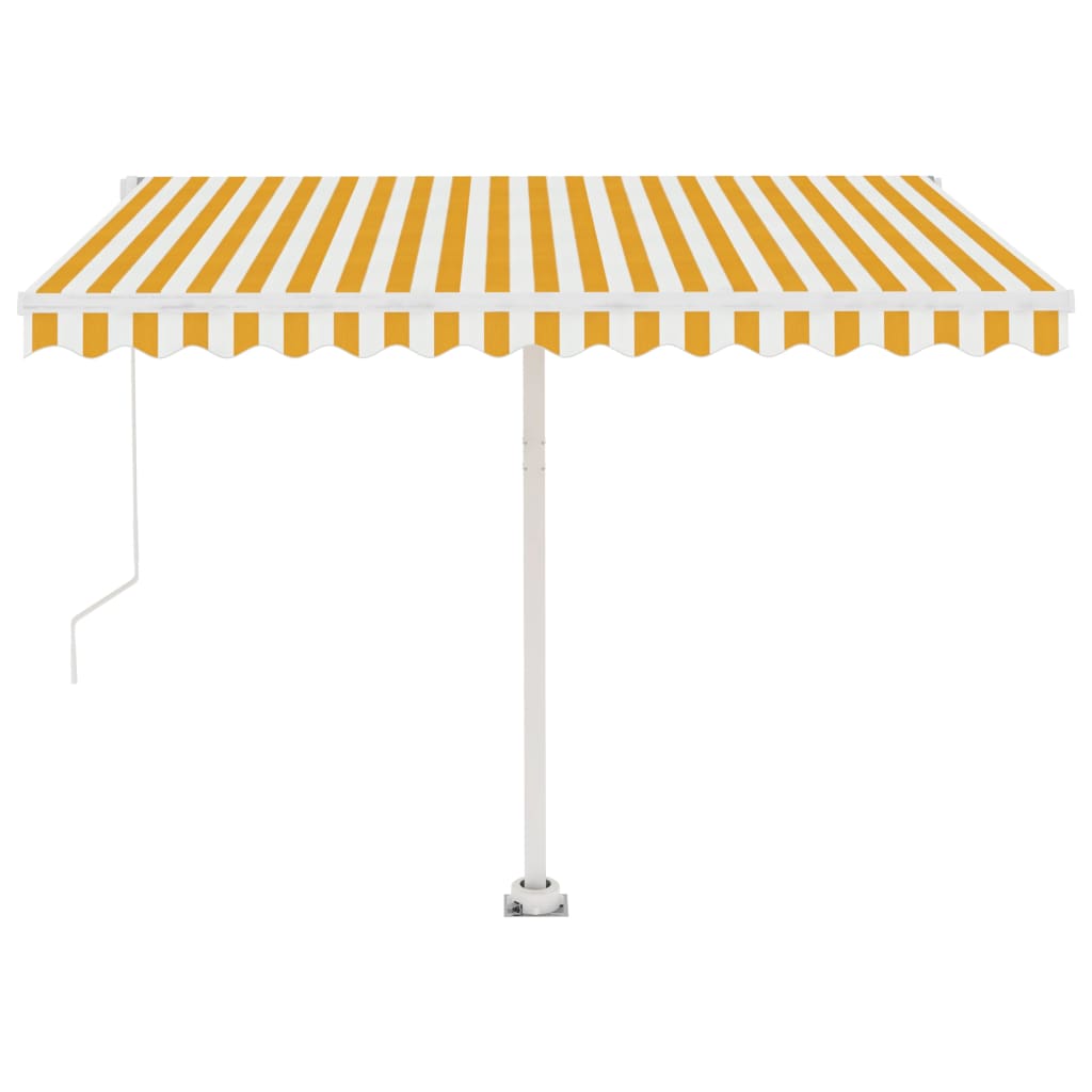 Toldo retrátil manual independente 350x250 cm amarelo e branco