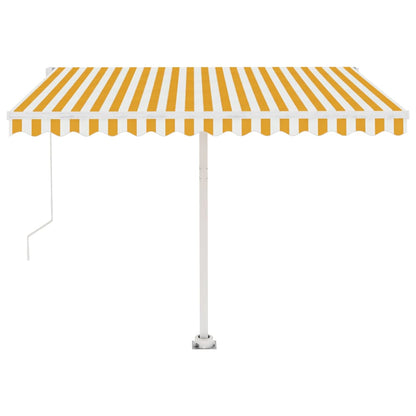 Toldo retrátil manual independente 350x250 cm amarelo e branco