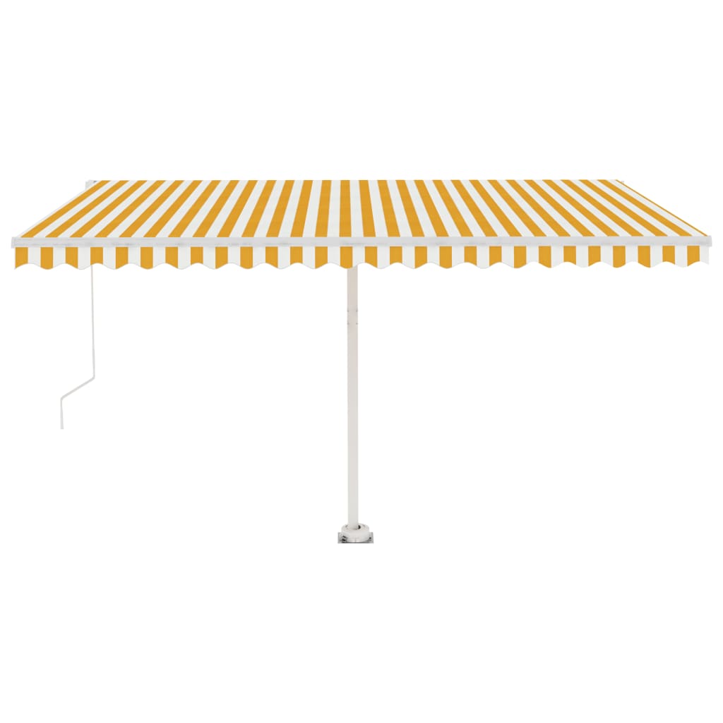 Toldo retrátil manual independente 400x300 cm amarelo e branco