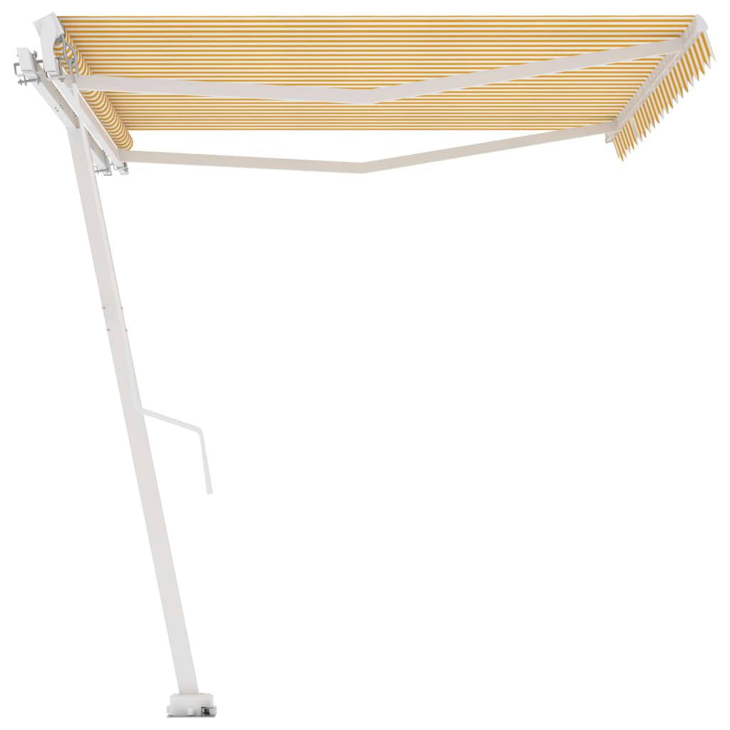 Toldo retrátil manual independente 400x300 cm amarelo e branco
