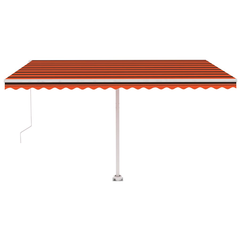 Toldo retrátil manual independente 400x300cm laranja e castanho