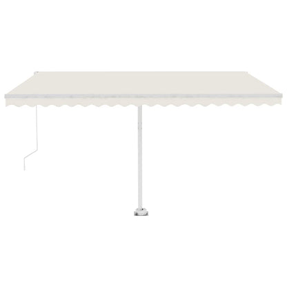 Toldo retrátil manual com LED 400x300 cm cor creme