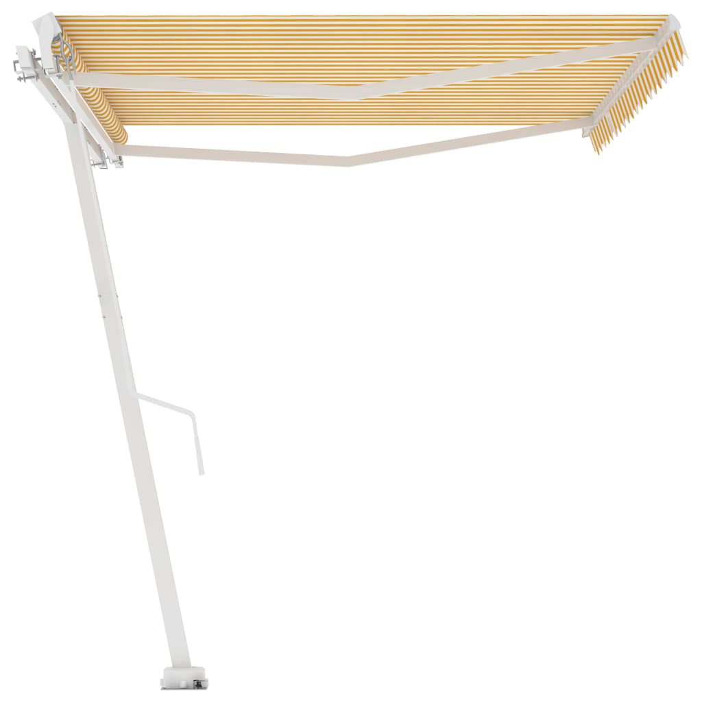 Toldo retrátil manual independente 450x300 cm amarelo e branco